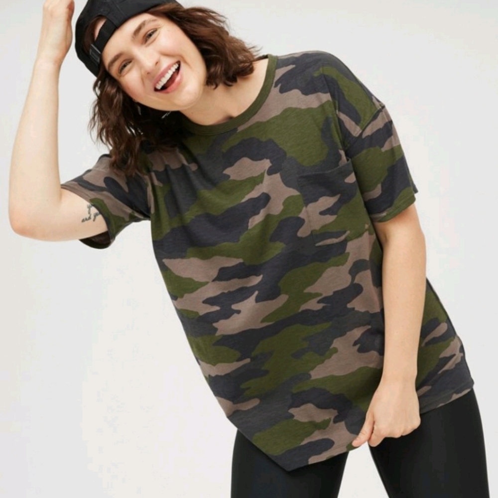 Aerie OFFLINE Big Moves Oversized Camo T Shirt